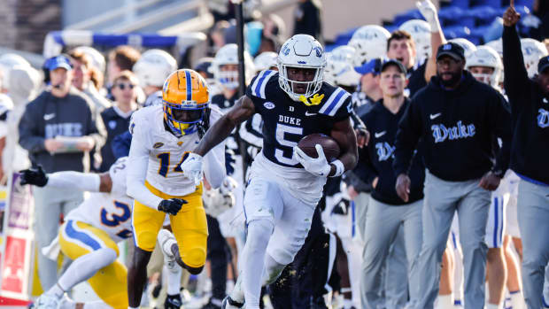Duke football wide receiver Jalon Calhoun